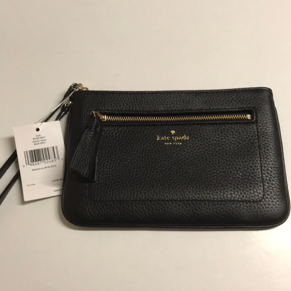 NWT Kate Spade black clutch